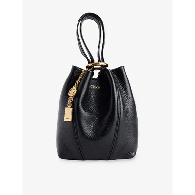Chloé Womens Black Spin Large Leather Tote Bag