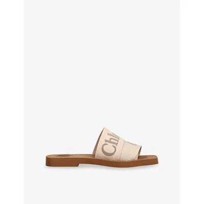CHLOÉ WOMENS CHLOE WOODY CANVAS SANDALS