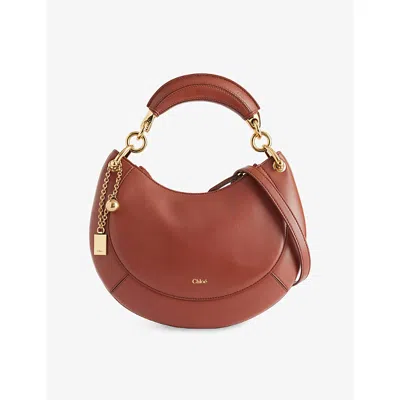 Chloé Womens Blushy Brown Banana Leather Hobo Bag