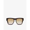 CHLOÉ CHLOE WOMEN'S BROWN CH0149S SQUARE-FRAME TORTOISESHELL ACETATE SUNGLASSES