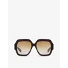 Chloé Womens Brown Ch0154s Square-frame Tortoiseshell Acetate Sunglasses In Brown