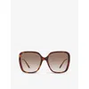 CHLOÉ CHLOE WOMEN'S BROWN CH0173S SQUARE-FRAME ACETATE SUNGLASSES