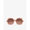 Chloé Womens Ch0226s Square-frame Acetate Sunglasses Brown In Brown