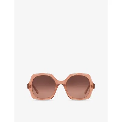 Chloé Womens Ch0226s Square-frame Acetate Sunglasses Brown