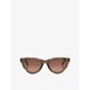 Chloé Womens Brown Ch0294s Cat Eye-frame Acetate Sunglasses In Brown
