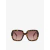 Chloé Womens Brown Ch0301s Square-frame Acetate Sunglasses In Brown