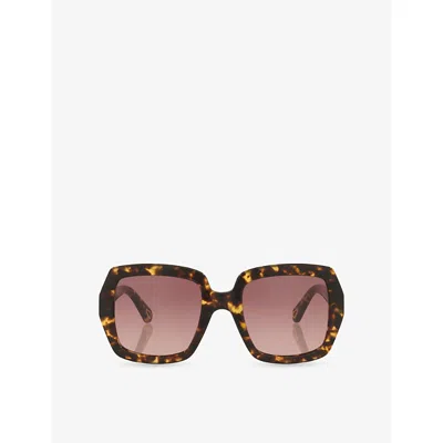 Chloé Womens Brown Ch0301s Square-frame Acetate Sunglasses