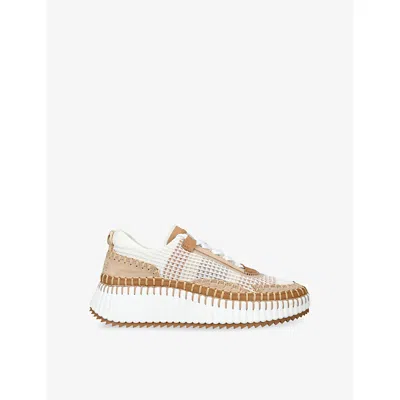 Chloé Womens Brown/oth Nama Runner Woven Trainers Eur 39 / 6 Uk