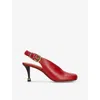Chloé Womens Chloe Andrea Slingback Leather Heeled Pumps In Red