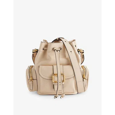 Chloé Womens Chloe Camera Leather Shoulder Bag In Sweet Beige