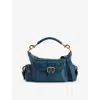 Chloé Womens Chloe Camera Medium Leather Shoulder Bag In Tapestry Blue