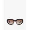 Chloé Womens Ch0220s Cat-eye Acetate Sunglasses Brown In Brown