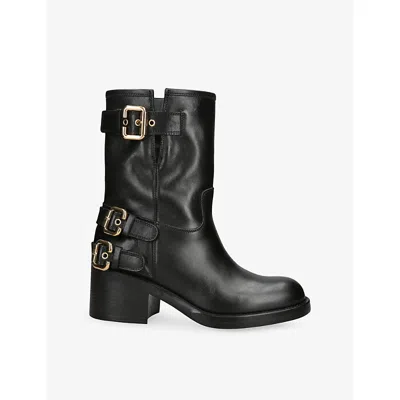CHLOÉ WOMENS BLACK DAKOTA LEATHER ANKLE BOOTS EUR 38.5 / 5.5 UK