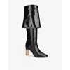 Chloé High Heel Knee-high Square Toe Boot In Multi
