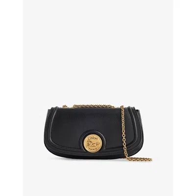 Chloé Womens Horse Medal Leather Cross-body Bag Black