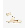 Chloé Jade Studded Leather Mules In Bone