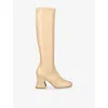 Chloé Chloe Women Cream Synthetic Leather Janis Boots In Neutral