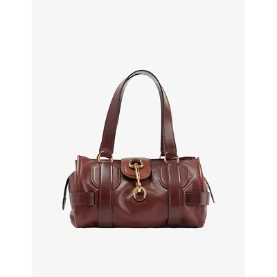 Chloé Womens Dark Ebony Kerala Clasp-closure Leather Shoulder Bag