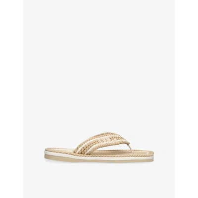 Chloé Womens White/comb Logo Woven Sandals Eur 38/5 Uk In Neutral