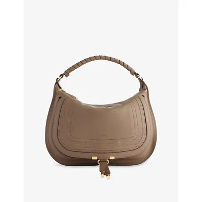 Chloé Womens Deep Taupe Marcie Leather Shoulder Bag In Brown
