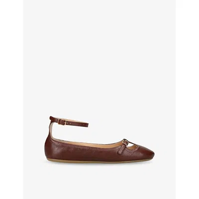 Chloé Womens Misty Leather Ballet Flats Rust Eur 41 / 8 Uk In Brown