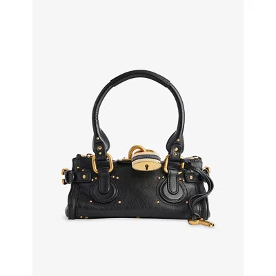 CHLOÉ WOMENS BLACK PADDINGTON SMALL LEATHER SHOULDER BAG