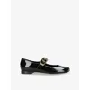 Chloé Polly Mary-jane Ballet Flats In Patent Leather In Black
