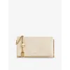 Chloé Womens Spin Logo-plaque Leather Chain Wallet Vegetal Beige In Vegetal Beige