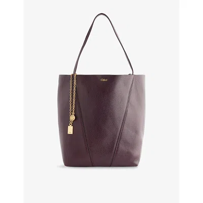 Chloé Womens Perfect Plum Spin Medium Leather Tote Bag