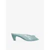 Chloé Womens Chloe Square-toe Jelly Heeled Mules In Blue