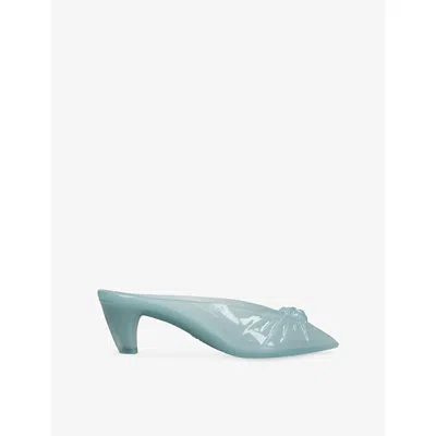 Chloé Womens Chloe Square-toe Jelly Heeled Mules In Blue