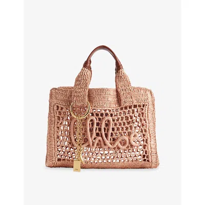 Chloé Womens Summery Beige Summer Banana Raffia Tote Bag In Pink