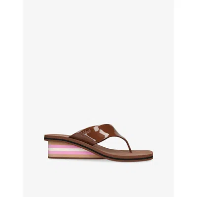 Chloé Swimming Cool Patent-leather Sandals In Multi