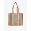 Chloé Womens Boyish Brown Woody Medium Linen Tote Bag In Boyish Brown
