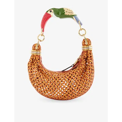 Chloé Womens Crimson Orange Small Bracelet Leather Hobo Bag
