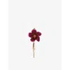 Chloé Womens Crushed Violet Flower Raffia And Metal Bag Charm In Red
