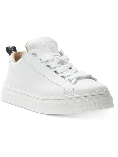 Chloé Womens Faux Leather Running & Training Shoes In White