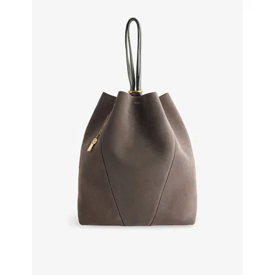 Chloé Womens Flannel Grey Spin Large Leather Tote Bag