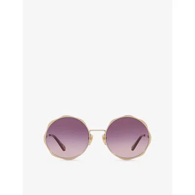 Chloé Womens Ch0184s Round-frame Metal Sunglasses Gold
