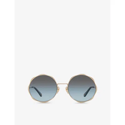 Chloé Womens Ch0184s Round-frame Metal Sunglasses Gold