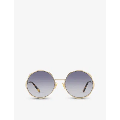Chloé Chloe Womens Gold Ch0184s Round-frame Metal Sunglasses