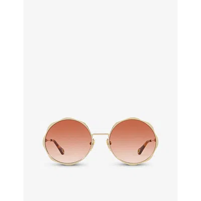 Chloé Chloe Womens Gold Ch0184s Round-frame Metal Sunglasses