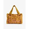 Chloé Womens Gold Khaki Large Plage Jacquard-terry Tote Bag