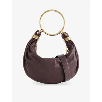 CHLOÉ WOMENS GRENAT BRACELET MINI LEATHER HOBO BAG