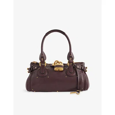 CHLOÉ WOMENS GRENAT PADDINGTON LEATHER SHOULDER BAG