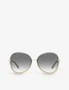 Chloé Chloe Womens Grey Ch0030s Butterfly-frame Acetate Sunglasses In Grey