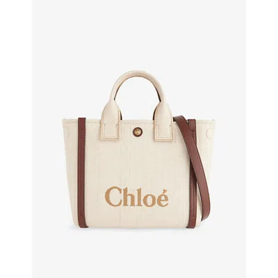 Chloé Womens Hot Sand Carry Small Raffia Tote Bag