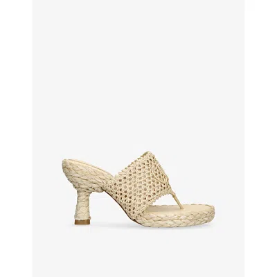 CHLOÉ WOMENS CHLOE ISLA 75 CROCHET TOE THONG LEATHER SANDALS