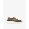 Chloé Suede Sneakers With Round Toe And Textured Sole In Brown