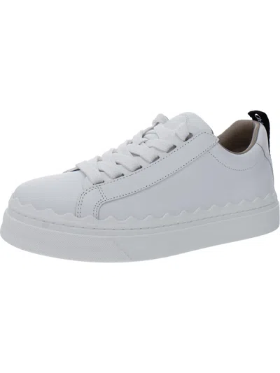 Chloé Womens Leather Platform Casual And Fashion Sneakers In White